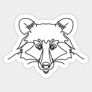 One Line Art Of Raccoon Head Sticker